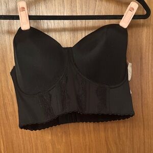 Chic Black Lace Women's Longline Bra